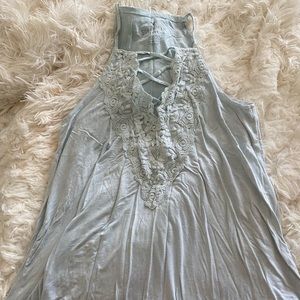 American Eagle Blue Lace Halter Tank